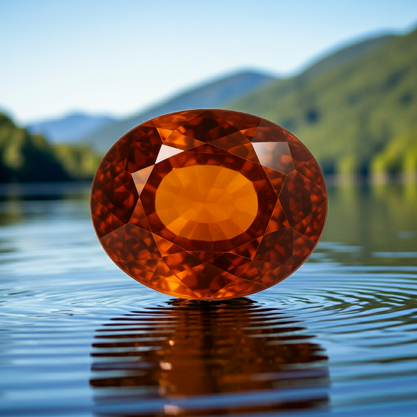 Hessonite Garnet/Gomed 8.70 carats (HESSONITE GARNET S0002 - A1) unisex Quality Astrological Loose Gemstonefor Ring & Pendant Gems Jewellery