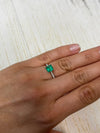 1.24 Carat 6.7x6.7 Bluish Green Asscher Cut Natural Unset Colombian Emerald